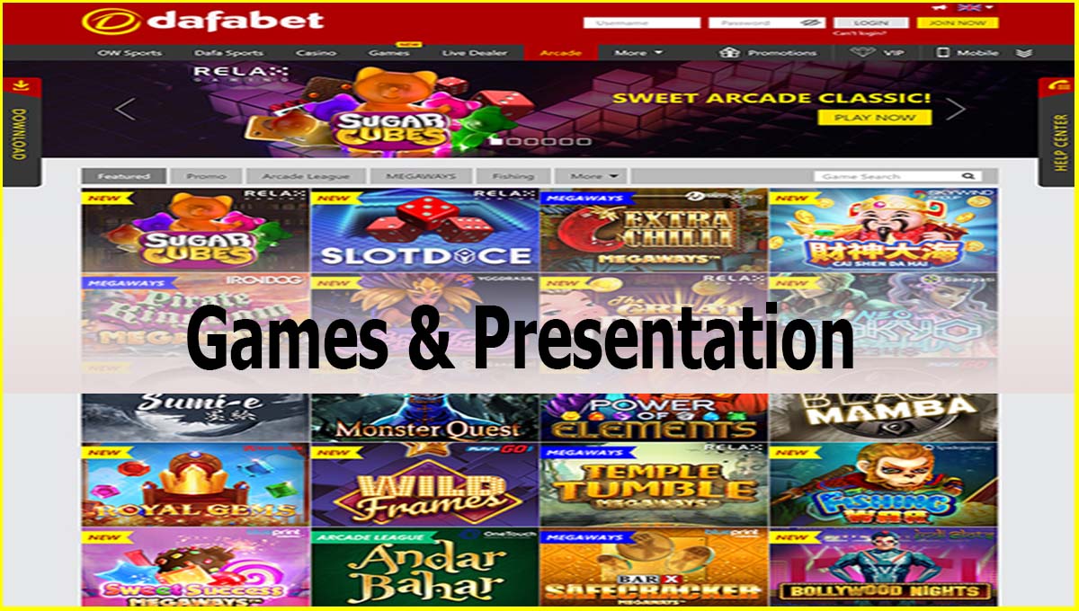 Dafabet Malaysia Casino Games & Presentation